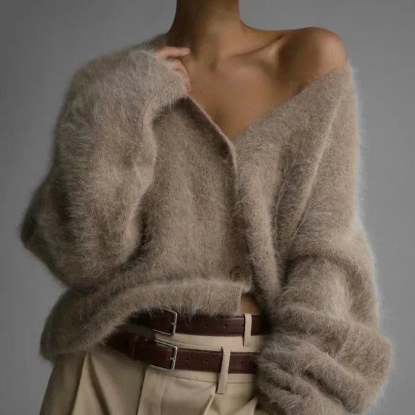 Women's Cardigans Korean V-neck Sweater Coat Long Sleeve Oversized Sweater Female Buttons Solid Knitted Jacket Women