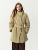 Winter Women's Commute Stand Collar Direct Down Fill Trench Style Down Puffer Coat Warm Thick Quilted Outerwear