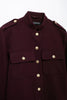 Women Soft Tweed Bomber Jacket O-Neck Long Sleeve Pockets Buttons Loose Woolen Coat Female Streetwear