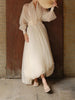 Loose Sheer Spliced Folds Sexy Dresses for Women V Neck Long Sleeves High Waist Dress Female Clothing