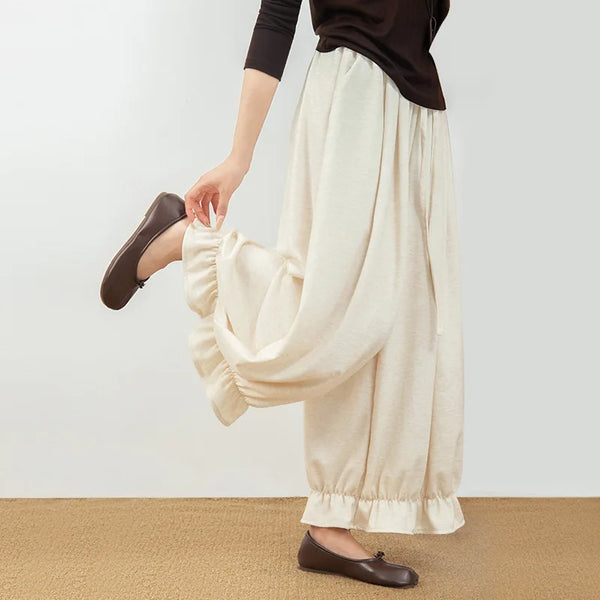 Spring Autumn Women Lantern Pants Loose Casual Pants High Waist Wide Leg Pants Japanese Vintage Trousers Female Clothes
