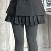Japanese Vintage Academy Style 2 Piece Set Women Double Breasted Thickened Wool Coat Pleated Plaid Mini Skirt Slim Fit Casual