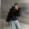 Chic All-Matched Solid Women's Cotton Coat Hooded Zipper Full Sleeves Thicken Bread Coats Autumn Winter Lady Tops
