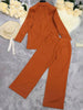 Spring Autumn Small Suit Set Two Piece Set Women's Casual Lapel Blazer Coats Suit Straight Leg Pants Suit 2 Pice Set Streetwear