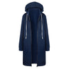 Women's Autumn Winter ThickenHoodies Parkas Loose Hooded Jackets Zipper Pocket Maxi Size Sweatshirt Sports Dresses Outwear