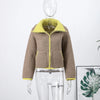Casual Women's Short Woolen Coat Loose Lapel Single-breasted Long Sleeve Thick Jacket Autumn Winter Lady Elegant Streetwear