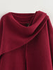 Ladies Autumn Winter Jacket Women Casual Commuter Coat Knitted Loose Oversize Coat Asymmetric Elegant Split Chic Scarf Jacket