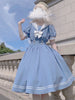 Japanese Sweet Lolita Style Women Dress Cute Bow Puff Sleeve Cosplay Patchwork Dresses Kawaii Girl Y2k Robe Vestido