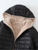 Mid Length Korean Edition Hooded Fit Women Jackets Autumn Winter Mid-length Office Cotton Coats Warm Lamb Fleece Parkas