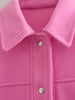 Jackets For Womens Autumn Solid Front Pockets Button Long Sleeve Jacket Elegant Woman Casual Outerwear Coat