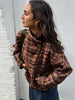 Plaid Jacket For Women Casual Hood Zipper Long Sleeve Pockets Loose Coat Lady Top Spring Chic Street Outerwear