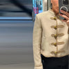 Black Court Style Cropped Jacket For Women Elegant O-neck Long Sleeve Double Breasted Coat Lady Spring Chic Outwear