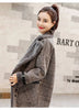 Autumn Winter Plaid Cotton Jacket Women's Warm Temperament Polo Collar Wool Coat Female Long Parkas Overcoat