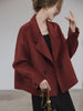 100% Pure Wool Short Coat Women Woolen Jacket Cropped Warm Relaxed Fit Chic Office Commuter Winter Outerwear