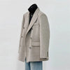 Women's Double-faced Woolen Coat Spring Autumn Suit Collar Double Breasted Long Sleeve Temperament Commuting Purple Jacket