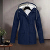 Thicken Women Winter Jacket Coat Fleece Hooded Press Button Zipper Outerwear Mid Length Parka Warm Down Jacket