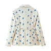 Elegant Flower Printed Loose Suit Collar Coat Belted Waist Shoulder Pad Long Sleeve One Button Blazers Lady Street Chic Top