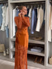 Elegant Women High Neck Lace Satin Patchwork Maxi Dress Long Sleeve Hollow Back Mermaid Hem Female Wedding Guest Party Dress