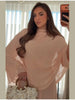 Minimalist Pink Chiffon Stand Collar Dresses Women Slim Fit Layered Shawl Sleeve Vestido Summer Beach Vacation Daily Gown