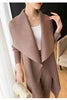 Pleated Long Trench Thin Temperament Solid Color Big Lapel Open Stitch Coat Female Coat Autumn 2C785