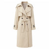 Casual Stand Collar Lace Up Trench Coat Women Chic Full Sleeve Single Breasted Windbreaker Lady Commute Daily Outwear