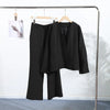 Elegant V-neck Blazers Coat Pants Set Women Solid Single Button Suit Coats Straight Long Trousers Spring Office Lady Outfit