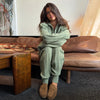 Casual Solid Knit Top Pants Set Women Stand Collar Full Sleeve Sweater Wide Leg Trousers Sets Autumn Lady Suit