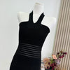 Commuter Knitted Dress Spring Autumn Elegant Two Pieces Set Hip-wrapped Short Striped Cardigan And Dress J408