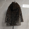 Brown Hooded Women's Faux Mink Fur Coat Thick Autumn Winter Chic Cardigan Mid Length Loose Warm Jackets 2DB4632
