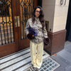 Dalmatian Faux Fur Jackets Women Lapel Collar Single Breasted Slim Fit Long Sleeves Coats Lady Autumn Street Outwear