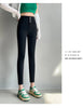 Women's High Waist Stretch Jeans Blue Black Gray and Versatile Multi-button Slim Denim Long Pants Female