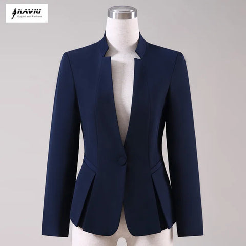 Spring Autumn Blazers Small Suit Jacket Women Jacket Professional Suits Ladies Blazer Female Outerwear Blue