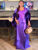Women Modest Satin Embroidery Bubu Dress For Church Outfits African Traditional Long Loose Square Collar Batwing Sleeve