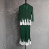 Lace Spliced Design Women's Pleated Fake Two Pieces Dresses With Fishtail Hem Design Pullover Famale Clothing DB6661