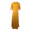 Women's Irregular Lattice Patchwork Long Dresses Vintage Buttons O Neck Half Sleeves Casual Lady Commuting Dress
