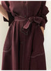 Spring Autumn Single Breasted Women's Shirt Dresses Sashes Stand Collar Korean Casual Straight Dress Female