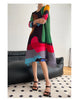 Pleated Printed Skirt Spring Autumn Temperament Plus Size Large Swing High Waist Casual Dresses for Women