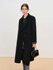 Winter Women's Tailored Shoulder Blazer Coat - Double Faced Wool Trench Outerwear with Notch Lapel Office Elegant