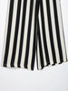 Fall Striped Patchwork Women Blue Suit Neck-mounted Vest+ Modern Straight Pants Night Party Streetwear Set