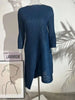 Pleated Solid Color Dress For Women Round Neck Loose Mid-calf Dresses Office Lady Female Spring 2N749