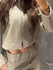 Casual Coat Pant Women Sets Urban Zippers Long Sleeve Jacket Zipper Pleated Straight Trousers Autumn Chic Lady Outfit