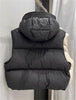 Autumn Winter Soft Puffs Cotton Vest Jacket Women Loose Thicken Warm Hooded Waistcoat Coat Female Casual Ladies Tops