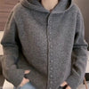 Autumn Winter Korean Button Hooded Knitting Cardigan Women's Sweater Jacket Loose Sweater Coat Ladies Tops