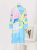 Maxi Pleated Dress For Women Lapel Single Breasted Long Sleeves Color Block Tassel Hem Loose Chic Clothing Autumn 2R5928
