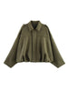 Spring Women's Suede Texture Effect Loose Version of Lapel Shoulder Jacket