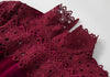 Women's Velvet Maxi Dress Hollow out Stand Collar Half Sleeve Elegant Party Spring