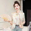 Women's Leisure Jacket Spring Autumn Retro Printing Be All-match Lady Outerwear Chinese Style Ladies Short Coat