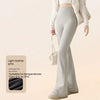 Winter High Waist Flared Pants Women Tummy Control Velvet Bell Bottom Trousers Thick Warm Wide Leg Pants Casual Streetwear Fashi