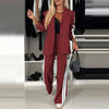 Pants Sets Two Piece Suit Striped Elegant Women Cardigan Blazer Coat Button Pockets Long Pants Suits Casual Suit Regular Outwear