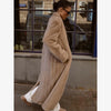 Women Thick Faux Fur Coat Lapel Hidden Button Loose Elegant Lady Outerwear Female Street Warm Commute Overcoat